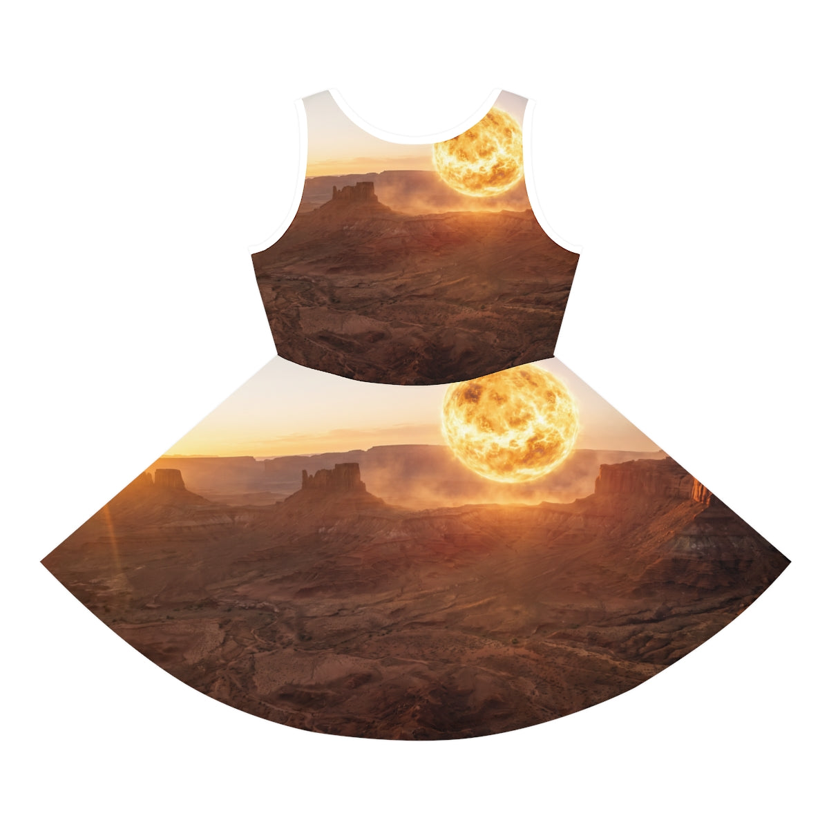 Girls' Sleeveless Sundress with Cosmic Canyon Sun