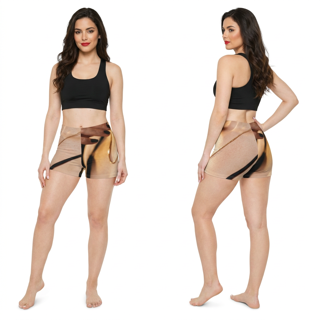 Women's Shorts with Golden Hour Portrait Art