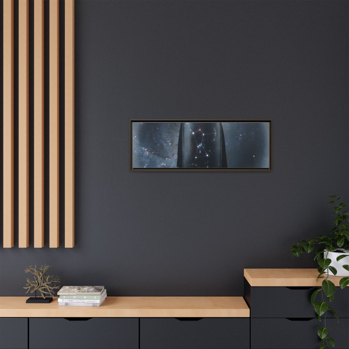 Framed Matte Canvas - Cosmic Sentinel — Espresso / 1.25"......