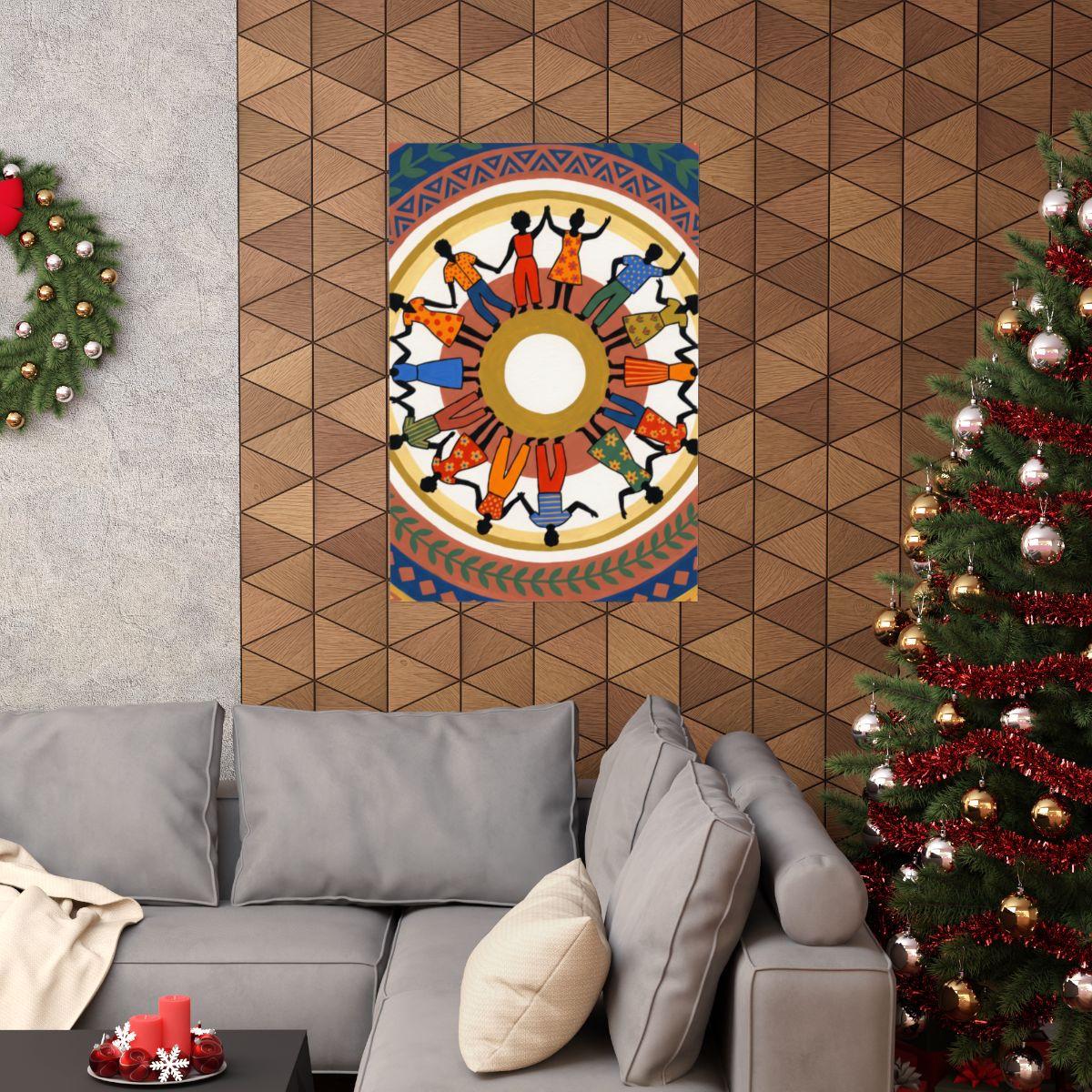 Matte Vertical Poster - Unity Mandala Folk Art (8×10 & 36×54)