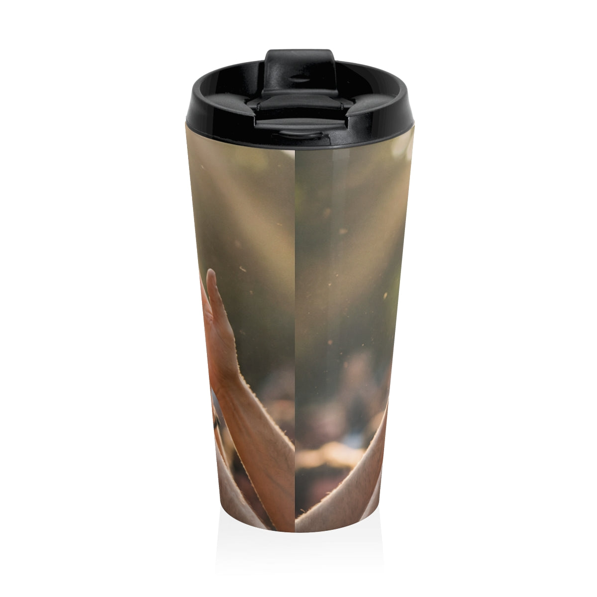 Stainless Steel Travel Mug - Golden Rays of Unity Wall Art |...