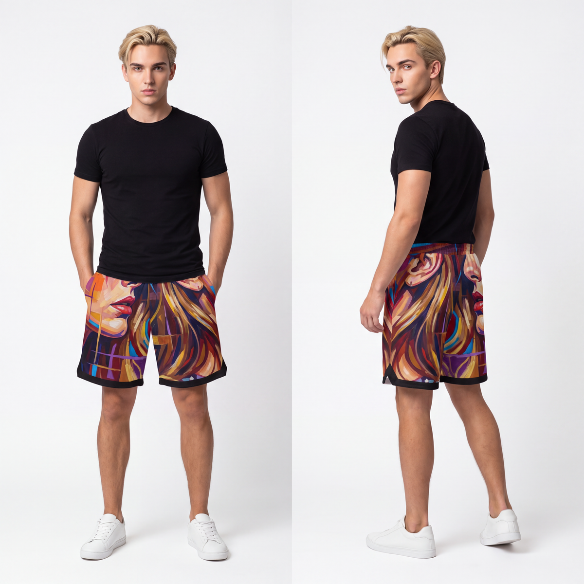 Men's Basketball Rib Shorts - Shattered Elegance | Echovira...