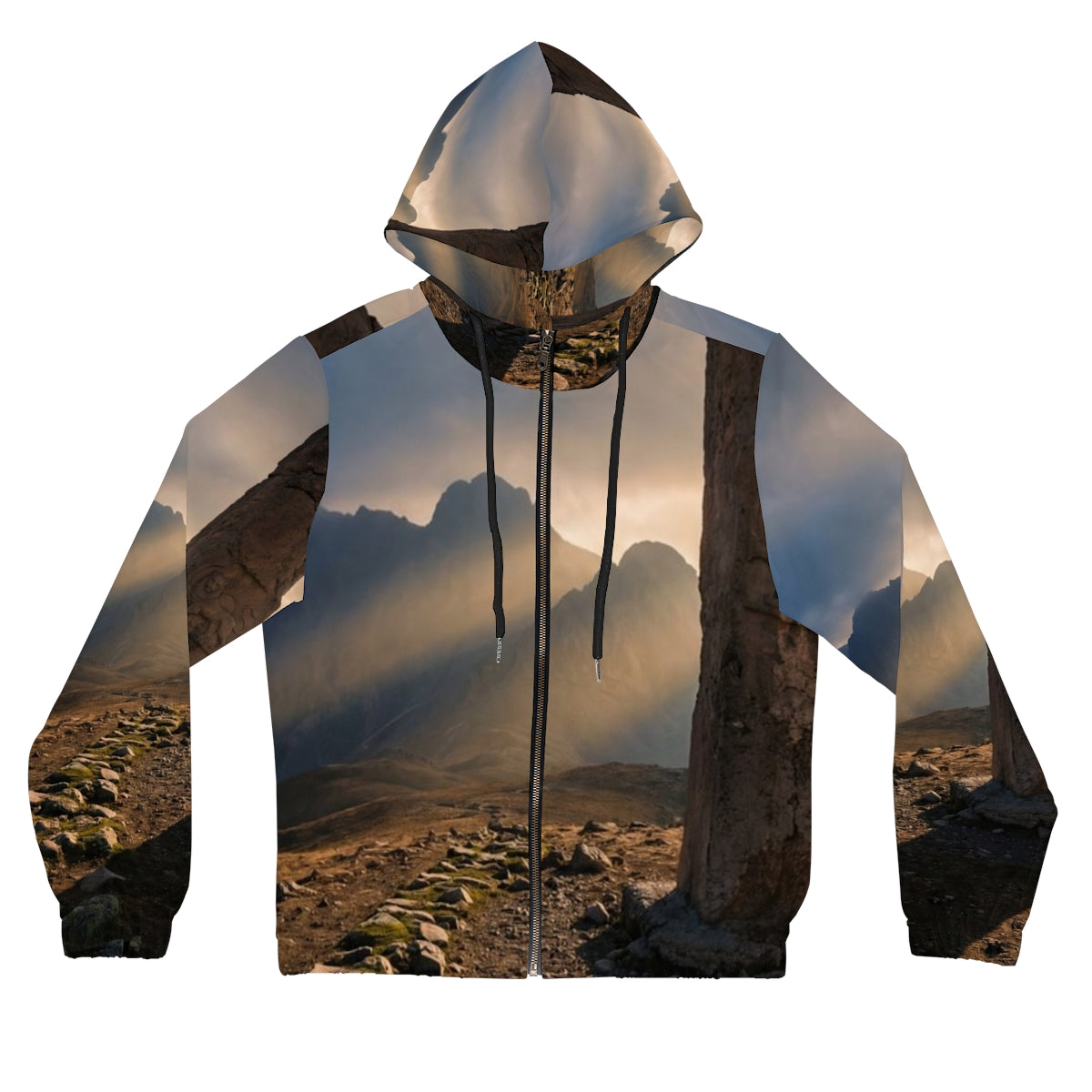 Women's Full-Zip Hoodie - Mystic Monolith Ancient Persian......