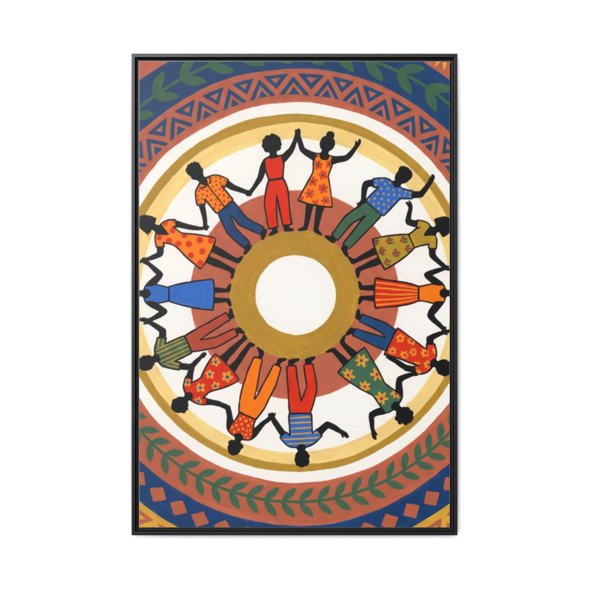 Matte Canvas, Framed - Unity Mandala Folk Art (8×10, 9×12......