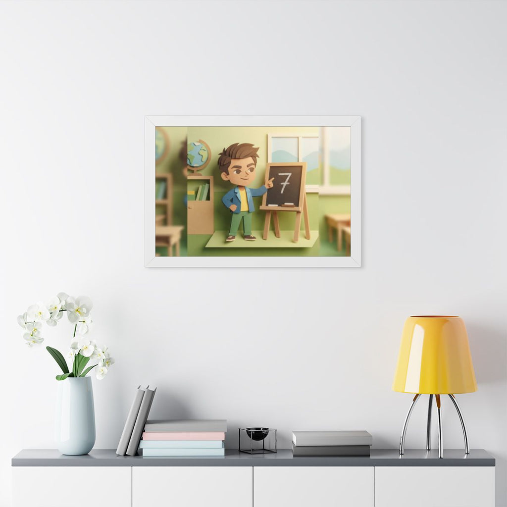 Framed Horizontal Poster - School Days — White (14×11... |...