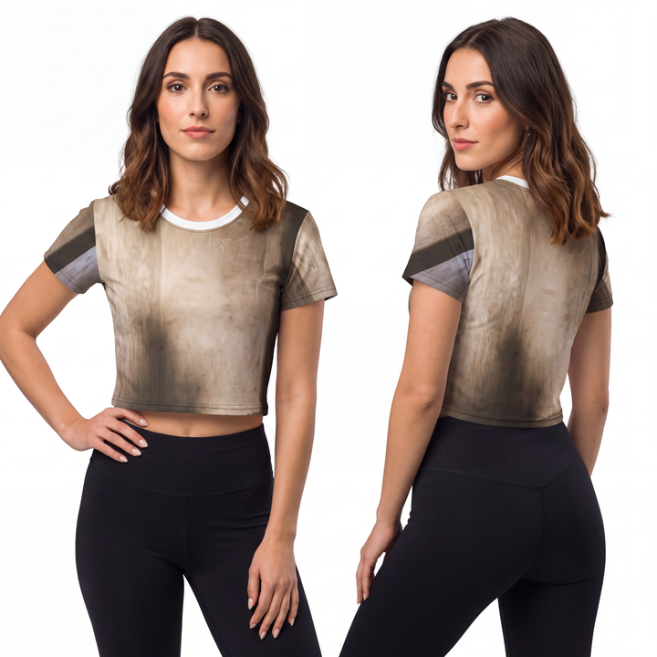 Crop Tee - Shadows of the Citadel moody architectural print