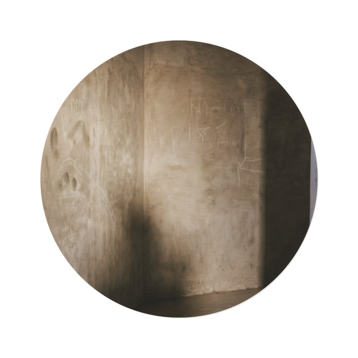 Round Rug - Shadows of the Citadel moody architectural print