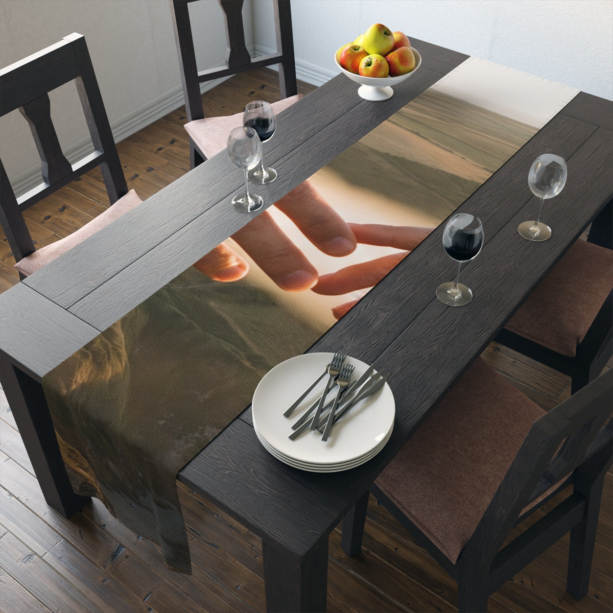 Table Runner - The Infinite Touch | Ethereal Coastal Art |...