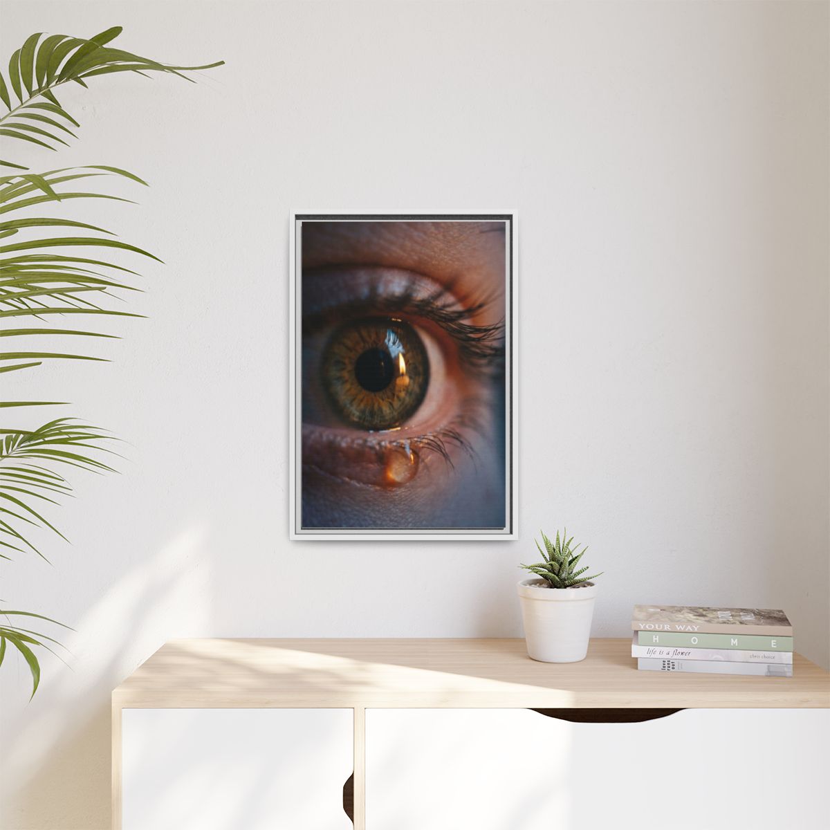 Matte Canvas, Framed - Amber Iris Reflection Fine Art Print...