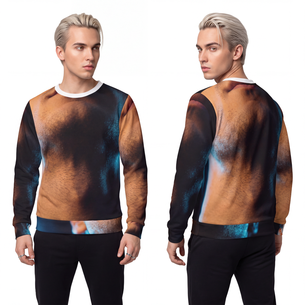 Men's Lightweight Sweatshirt - Neon Horizon Portrait |...