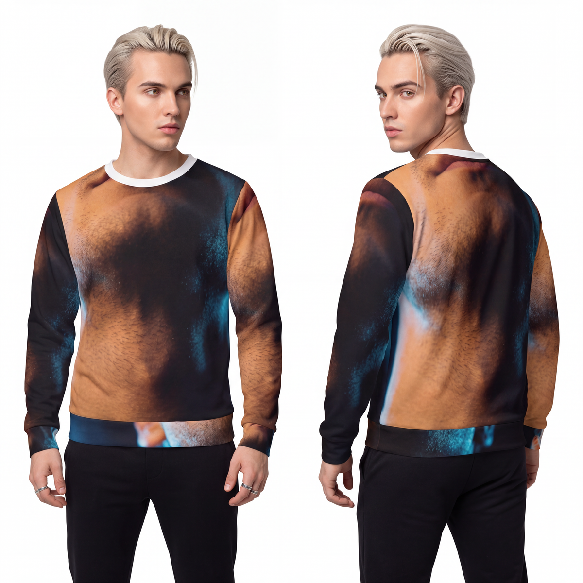 Men's Lightweight Sweatshirt - Neon Horizon Portrait |...