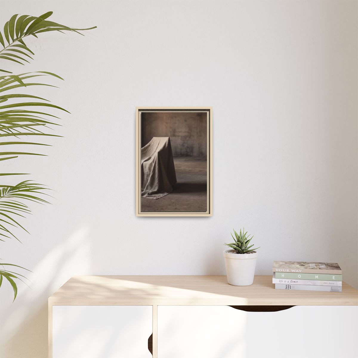 Matte Canvas, Framed - Draped Silence Still Life Art... |...