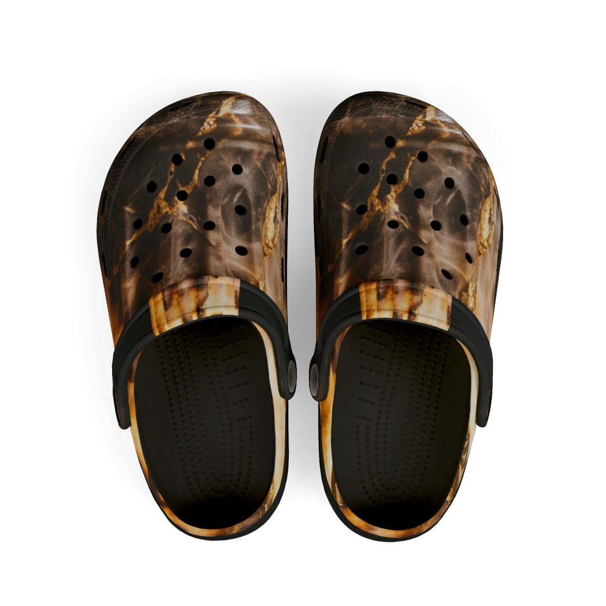 ग्लोइंग मार्बल आर्ट वाले Kids Foam Clogs