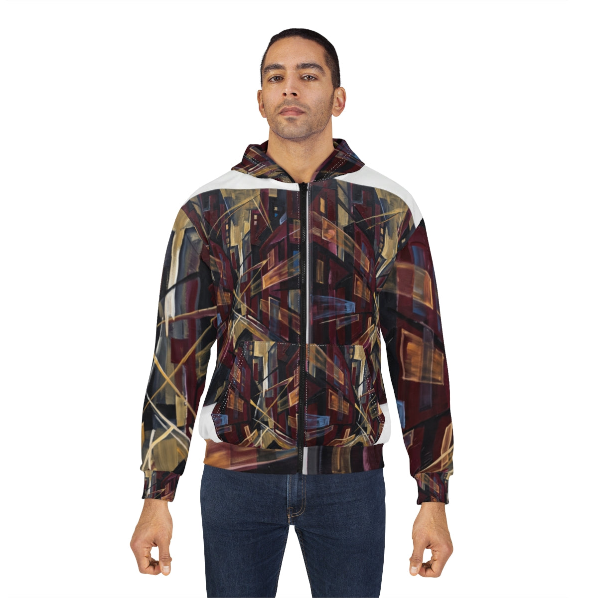Men's Zip Hoodie - Urban Perspective | Echovira Gallery
