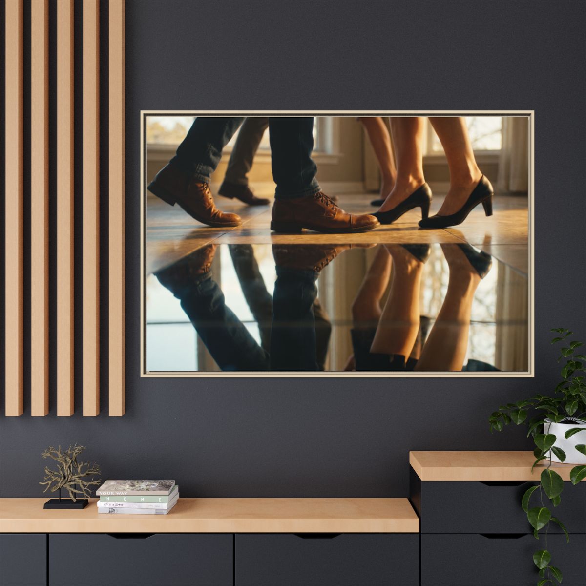 Matte Canvas, Framed - Golden Hour Reflections Cinematic Art...