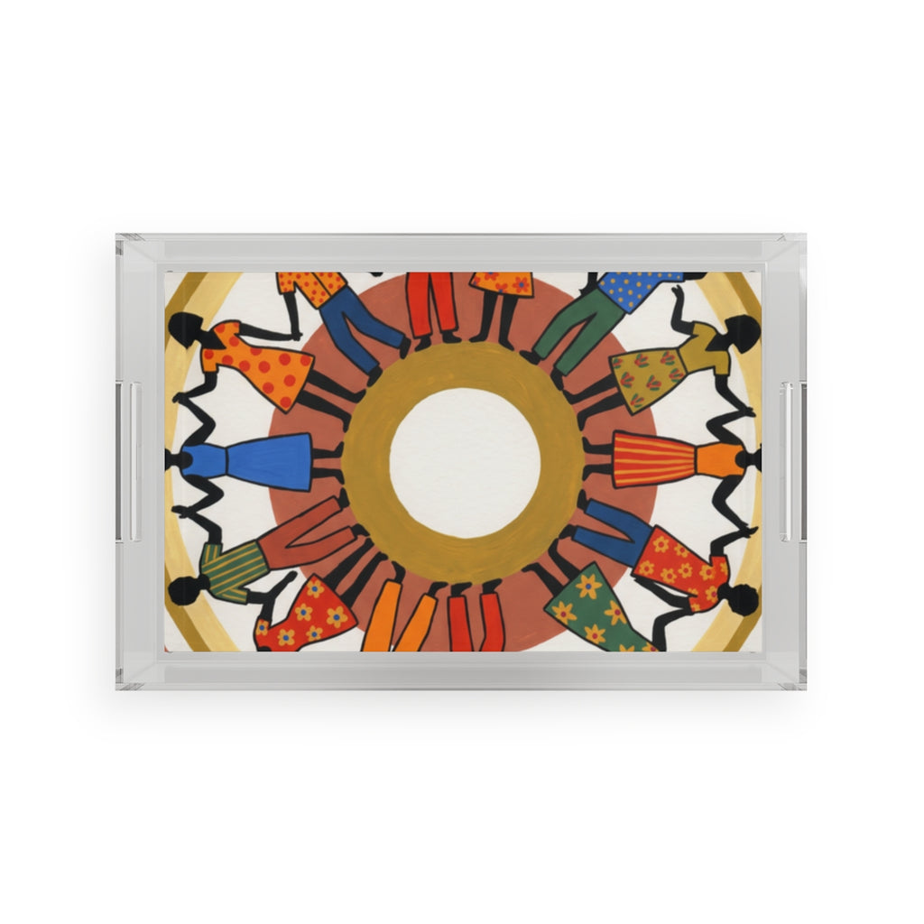 Acrylic Serving Tray - Unity Mandala Folk Art | Echovira...