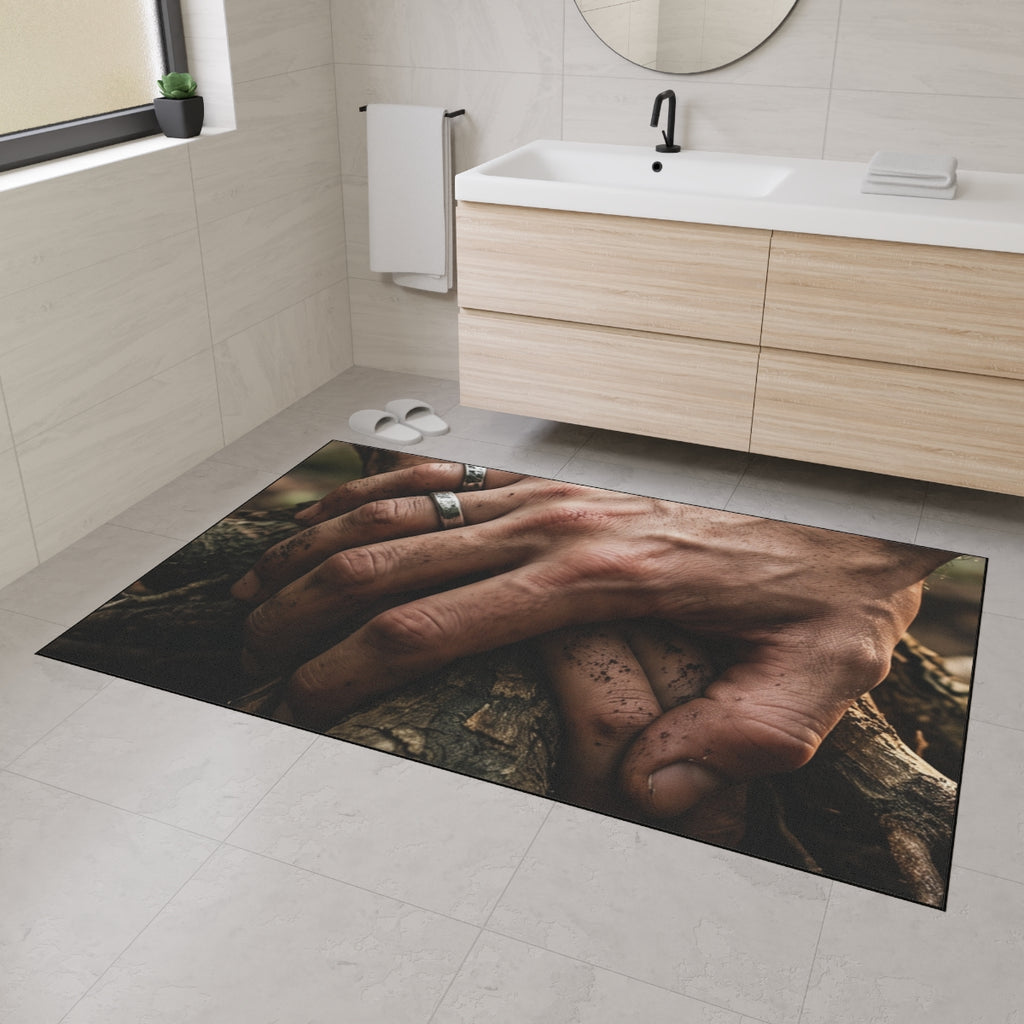 Heavy Duty Floor Mat Forest Roots & Hands Art