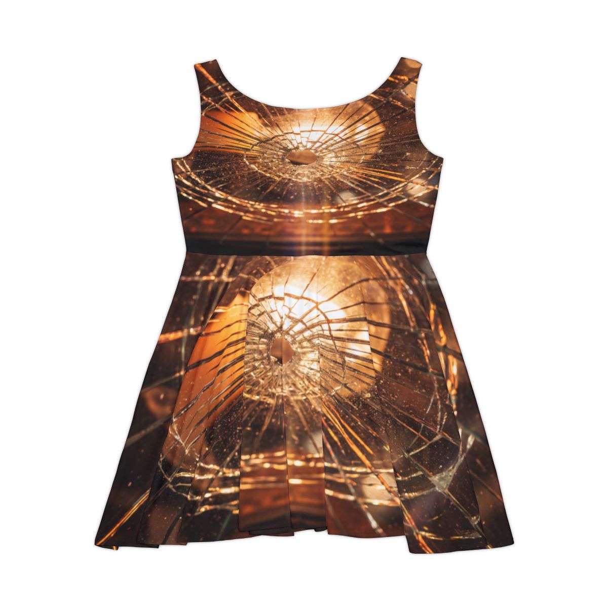 Women's Skater Dress - Shattered Amber Light Art | Echovira...