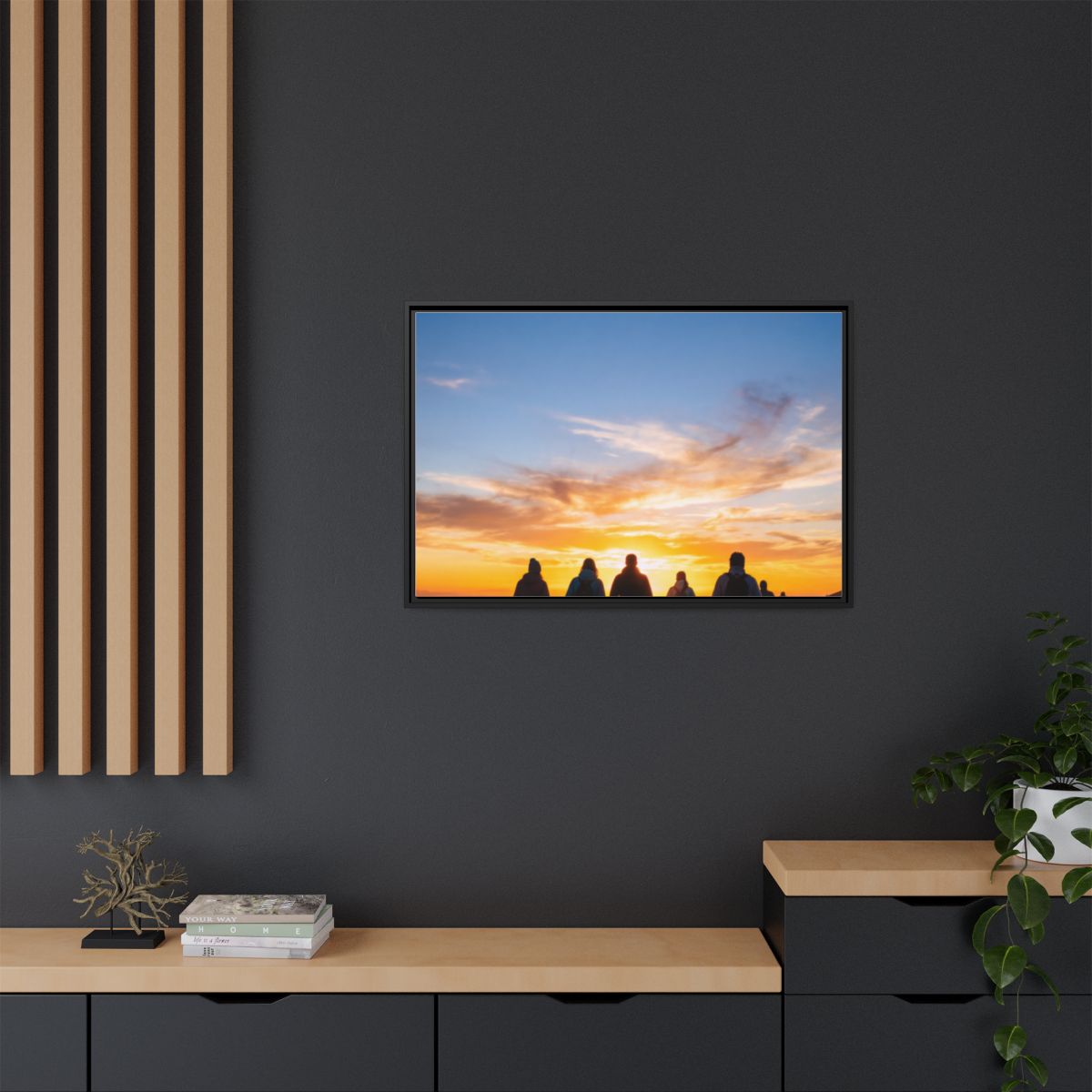 Framed Matte Canvas - Radiant Sunset Art — Black / 1.25"