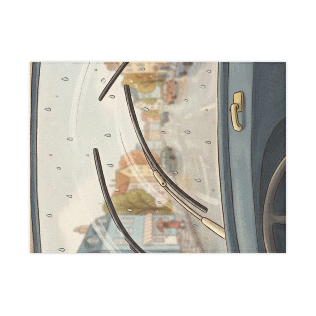 Toddler Blanket - Rainy Day Town | Echovira Gallery
