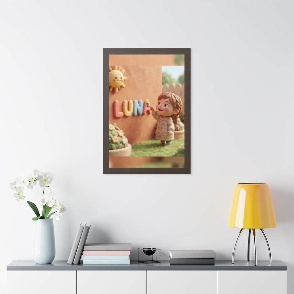 Framed Vertical Poster - Luna Sunshine Glow — Walnut (11×14...