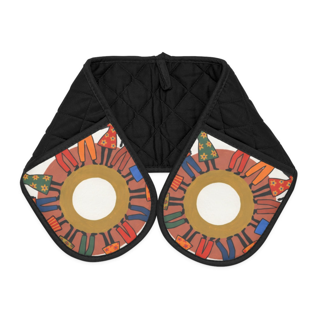 Oven Mitts - Unity Mandala Folk Art | Echovira Gallery