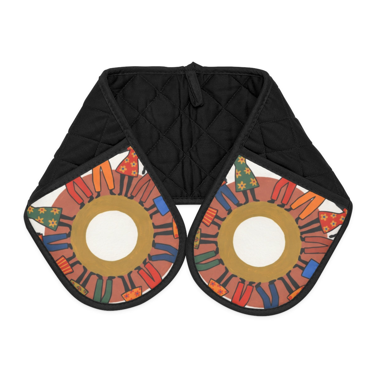 Oven Mitts - Unity Mandala Folk Art | Echovira Gallery