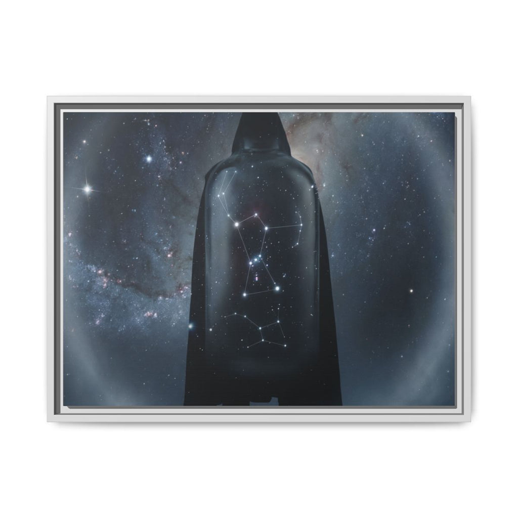Framed Matte Canvas - Cosmic Sentinel — White / 1.25" (10×8, 12×9, 14×11, 16×12, 20×10, 18×12, 20×16, 24×16, 24×18, 36×12, 24×20, 32×16, 30×20, 30×24, 32×24, 48×16, 36×24, 48×24, 40×30, 60×20, 48×32, 60×30 & 60×40)