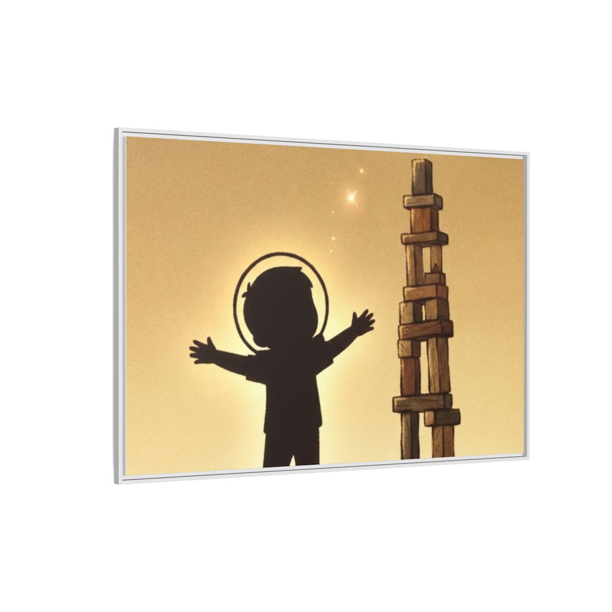 Matte Canvas, Framed - Dreaming Under Crescent Moon... |...