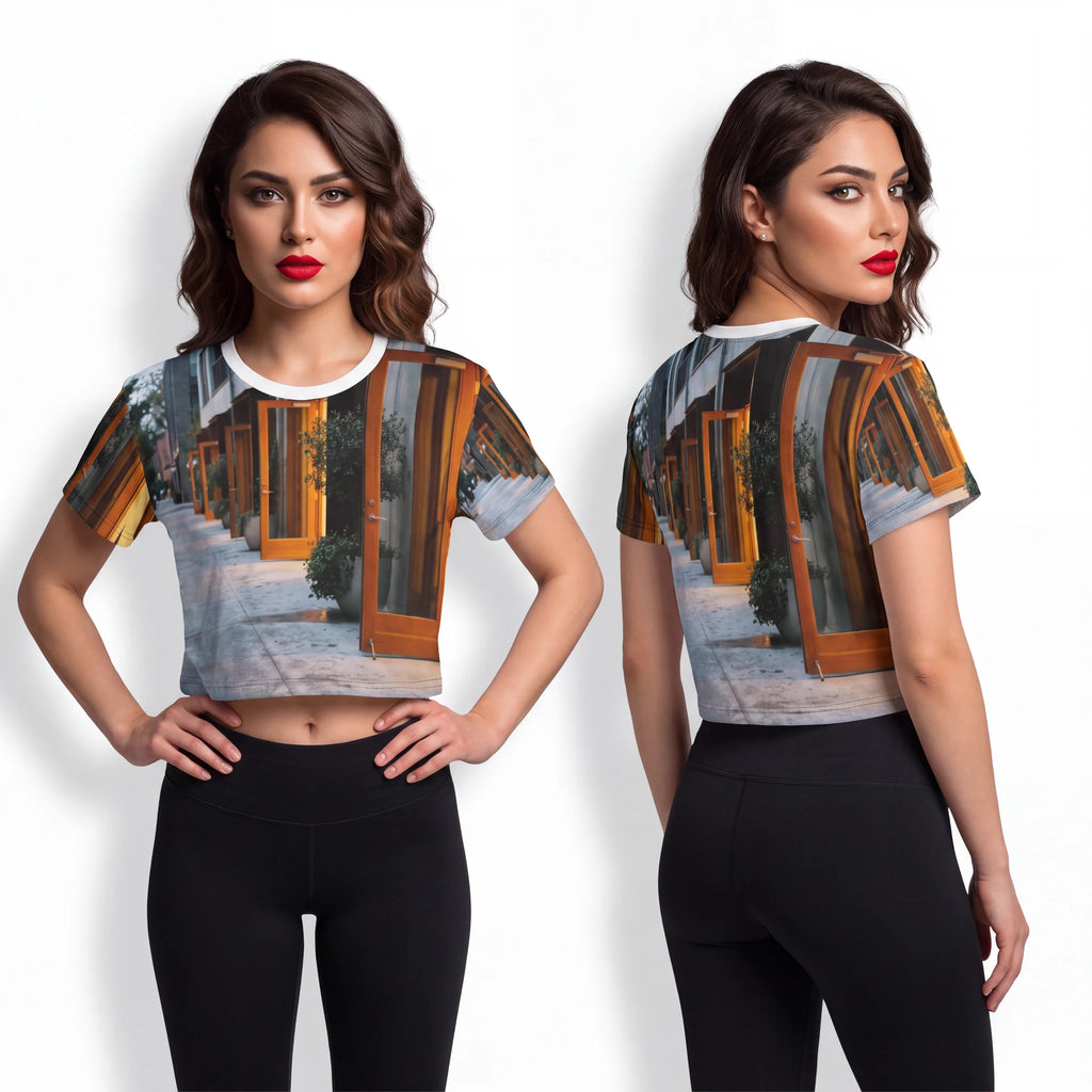 Crop Tee - Twilight Promenade Urban Chic | Echovira Gallery