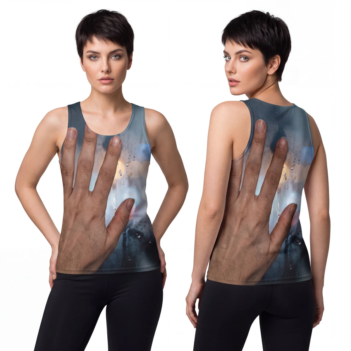 Women's Unisex Tank Top Rainy City Window