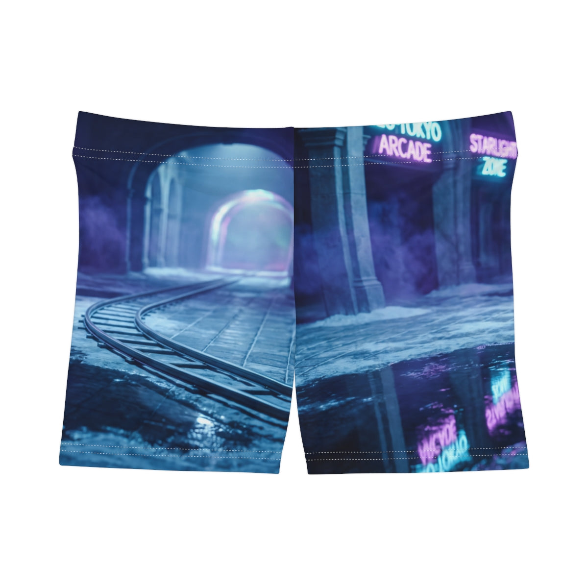 Cyberpunk Neon Subway Women's Shorts