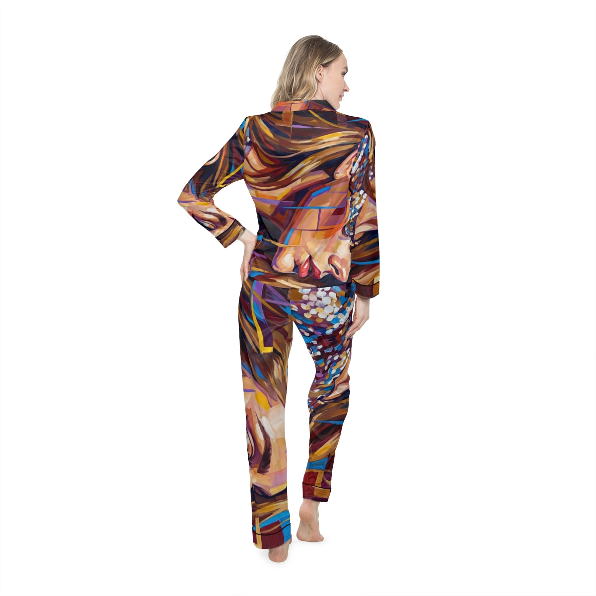 Women's Satin Pajamas - Shattered Elegance | Echovira...