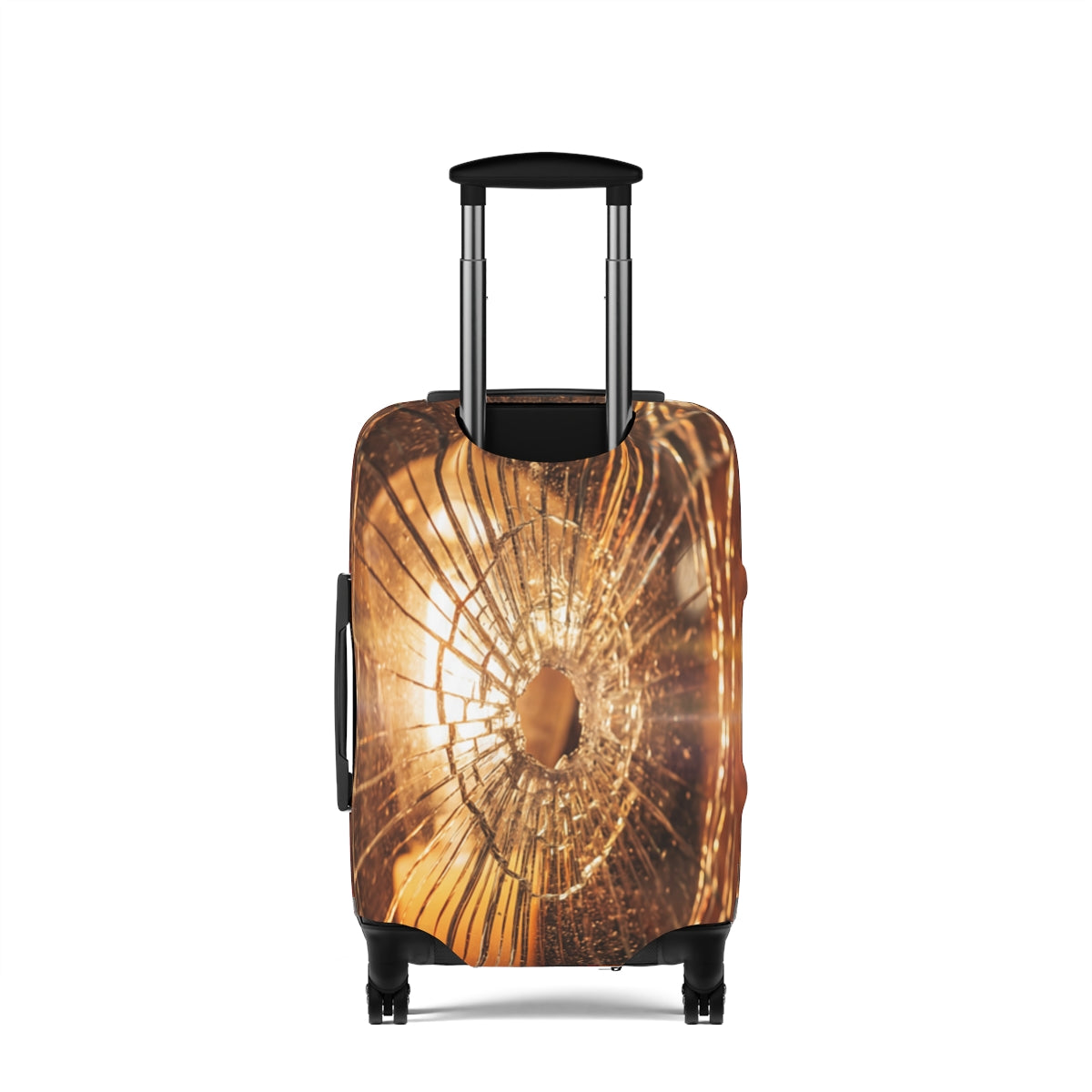 Luggage Cover - Shattered Amber Glass Art | Echovira Gallery