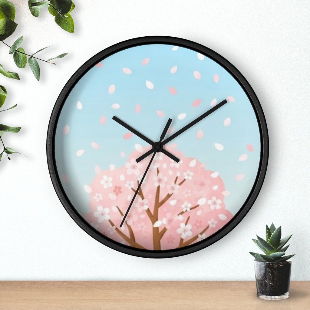 Wall Clock - Spring Blossom Meadow Art | Echovira Gallery