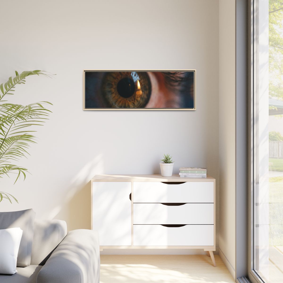 Matte Canvas, Framed - Amber Iris Reflection Fine Art Print...