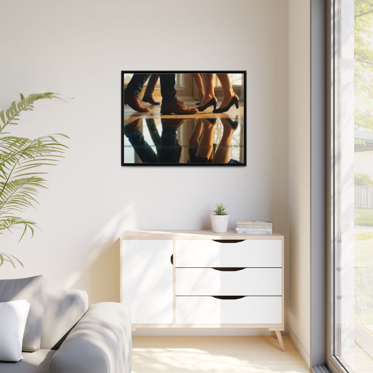 Matte Canvas, Framed - Golden Hour Reflections Cinematic Art...