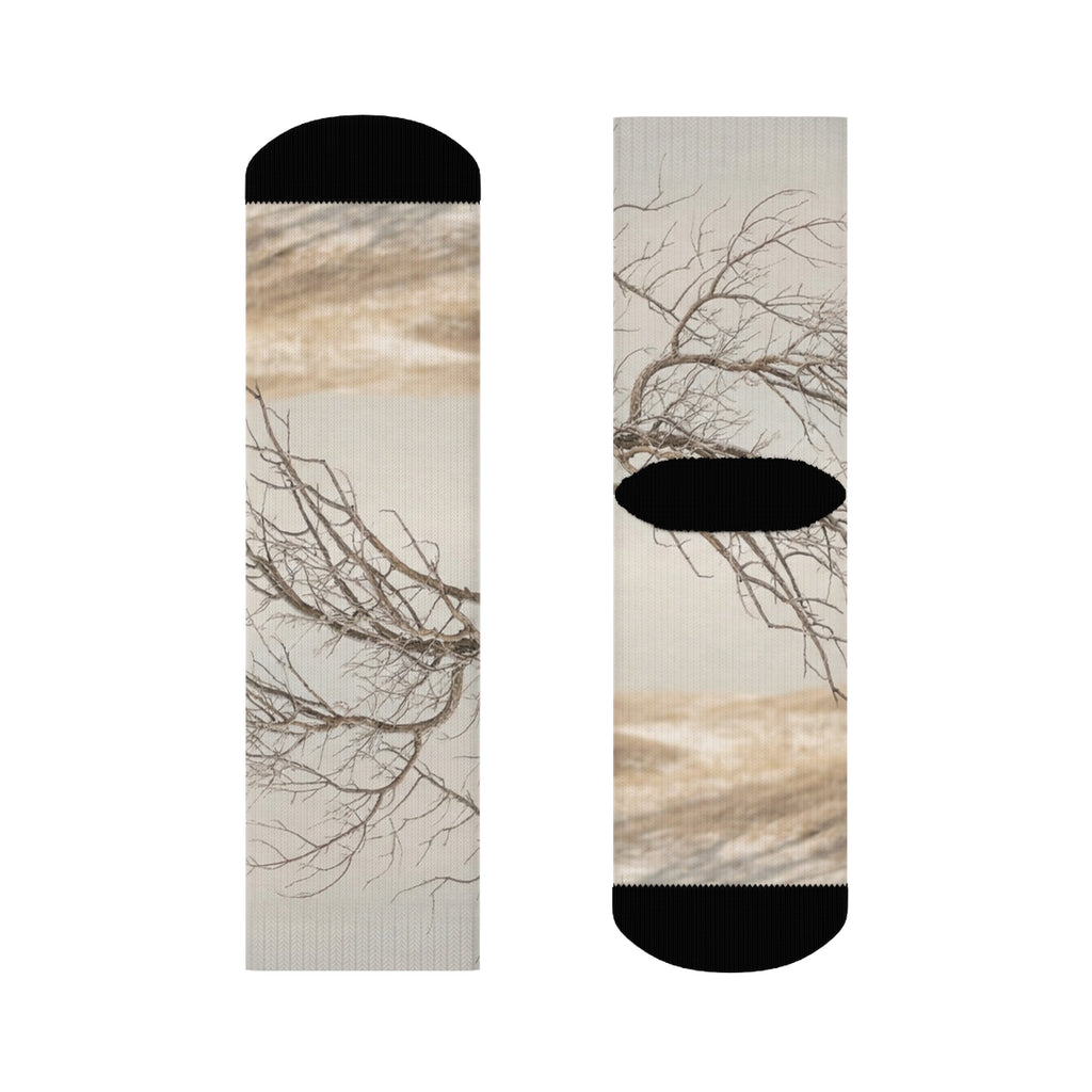 Crew Socks - Winter Branch Solitude Landscape | Echovira...
