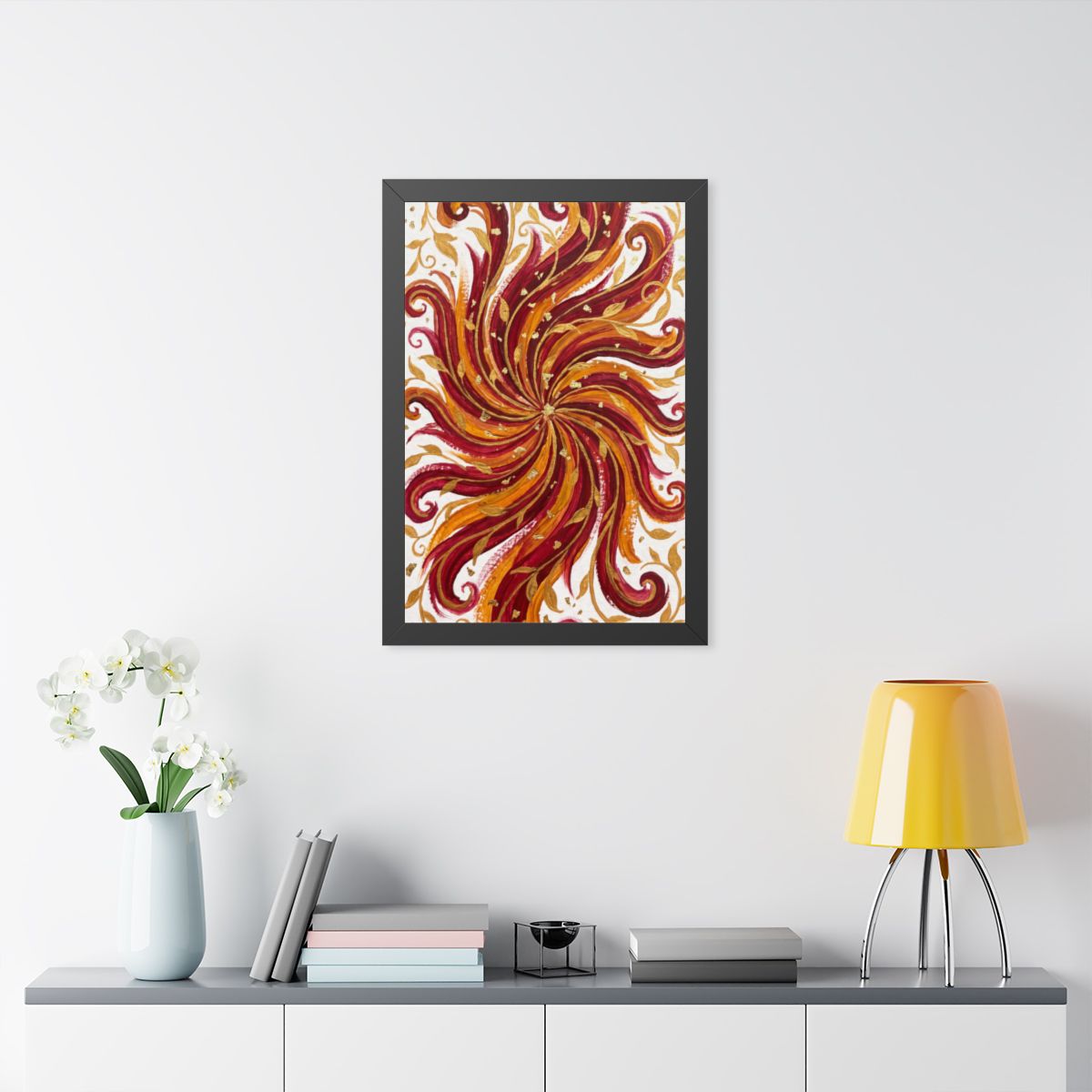 Framed Vertical Poster - Gilded Solstice Art — Black (11×14...