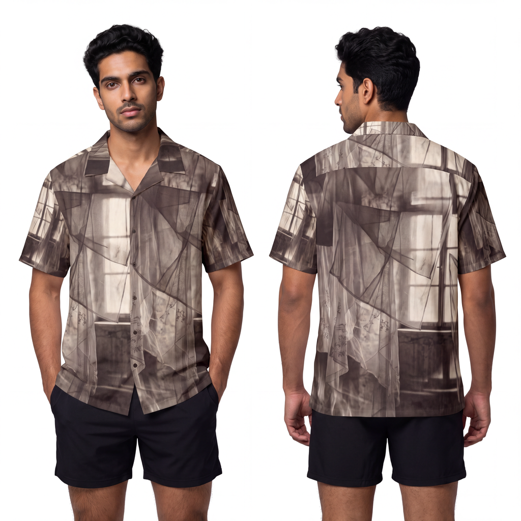 Men's Hawaiian Shirt - Spectral Veils | Echovira Gallery