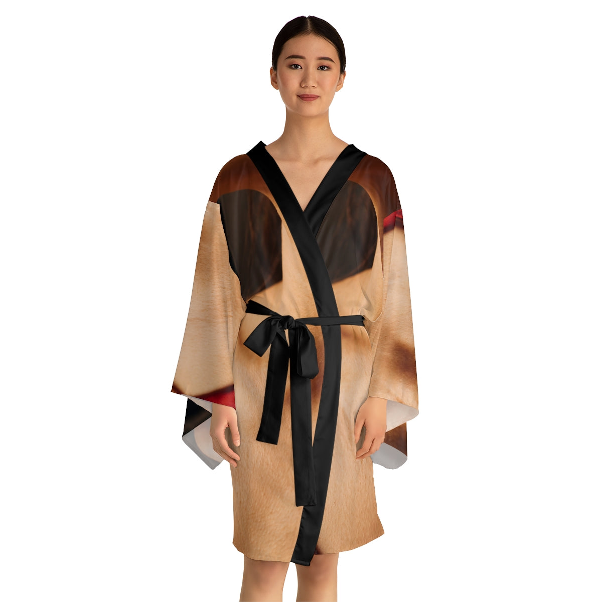 Chiaroscuro Silhouette Long Sleeve Kimono Robe