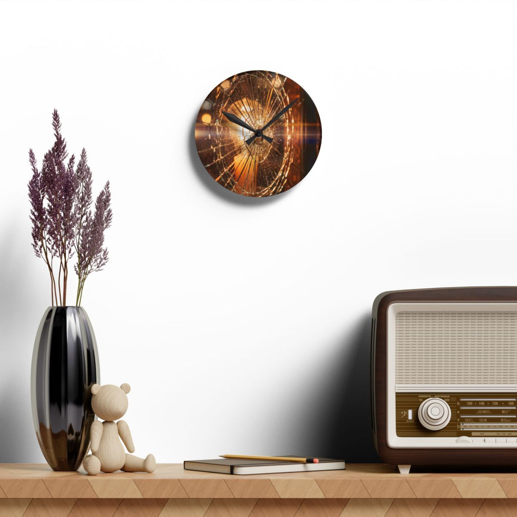 Acrylic Wall Clock - Fractured Glow