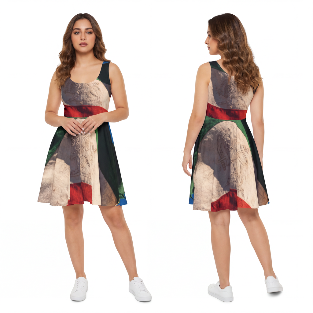 Women's Skater Dress - Vintage Persian Lion and Sun Flag Art...