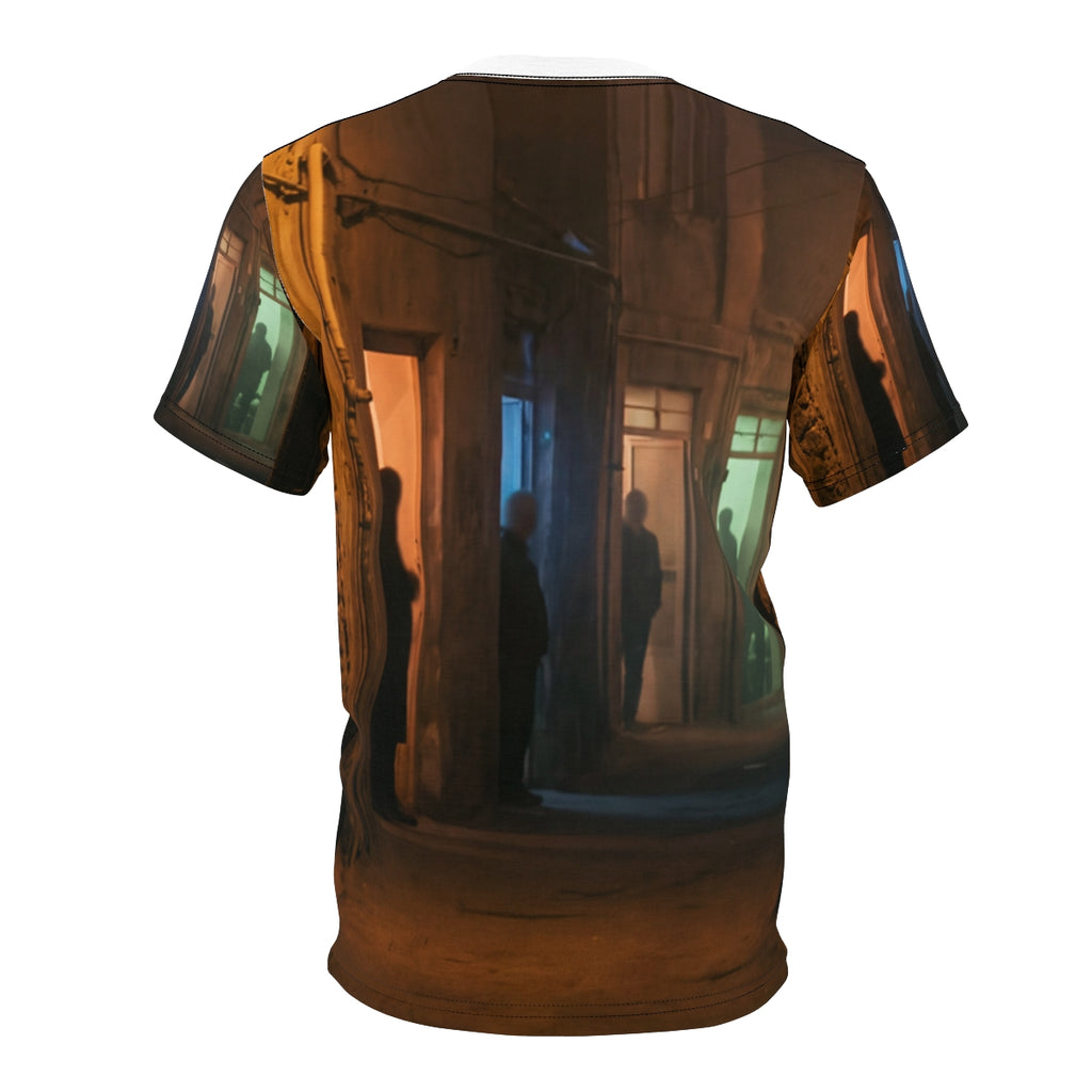 Unisex Cut & Sew Tee - Nocturnal Alleyway Misty Street Art |...