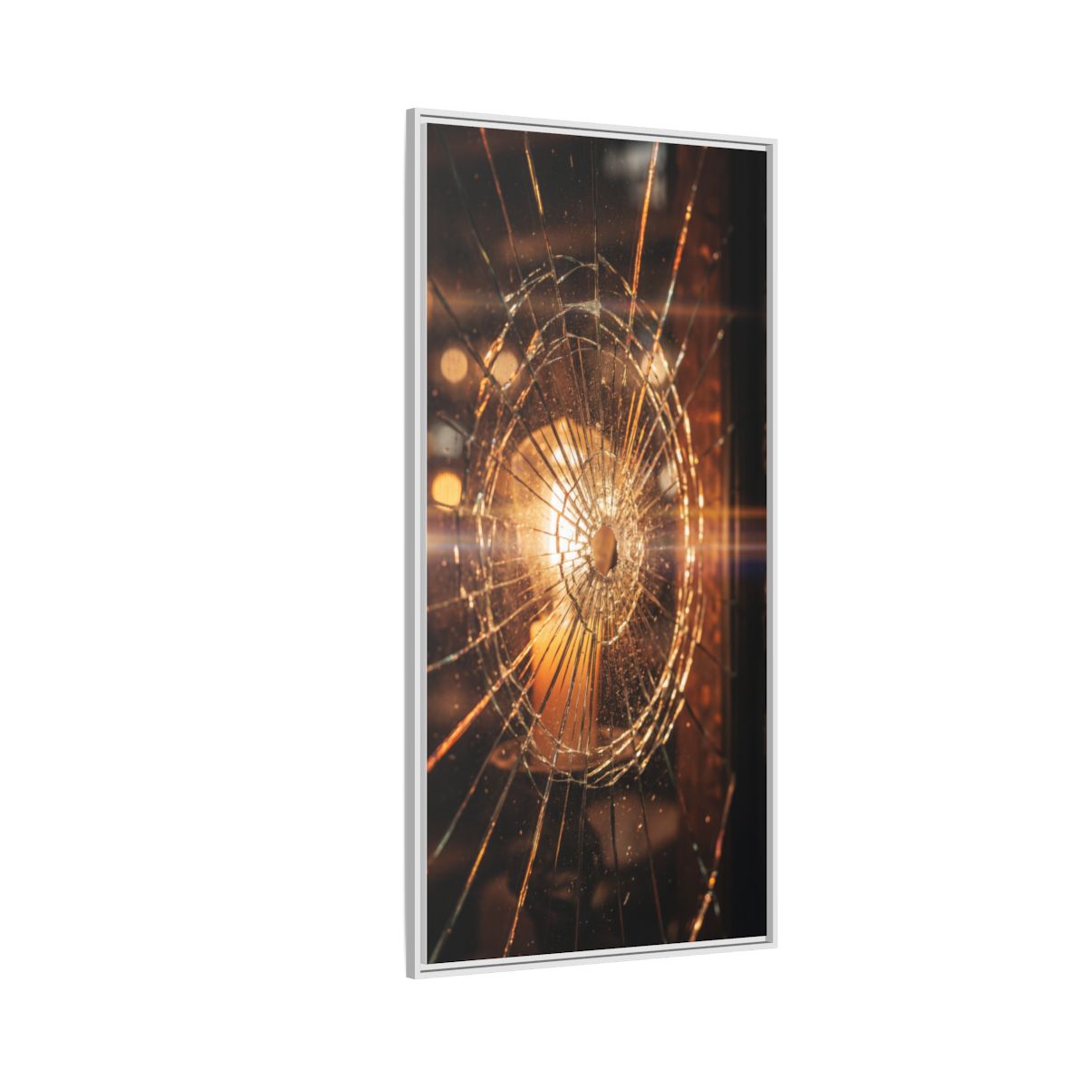 Framed Matte Canvas - Shattered Glass — White / 1.25"