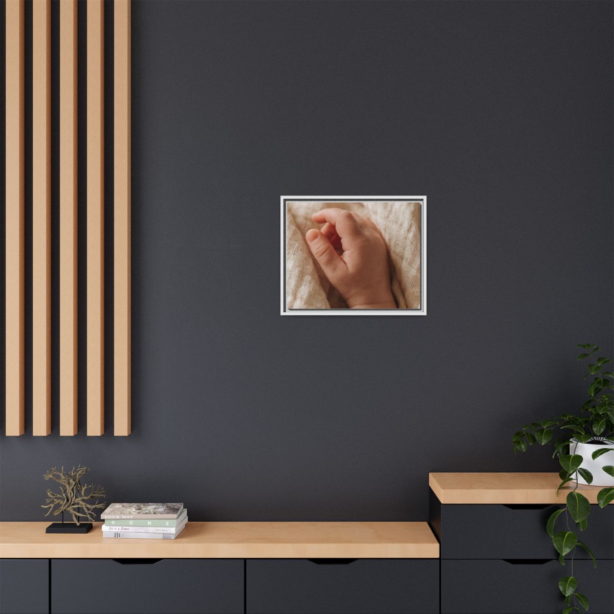 Framed Matte Canvas - Tender Newborn Hand (10×8, 12×9... |...