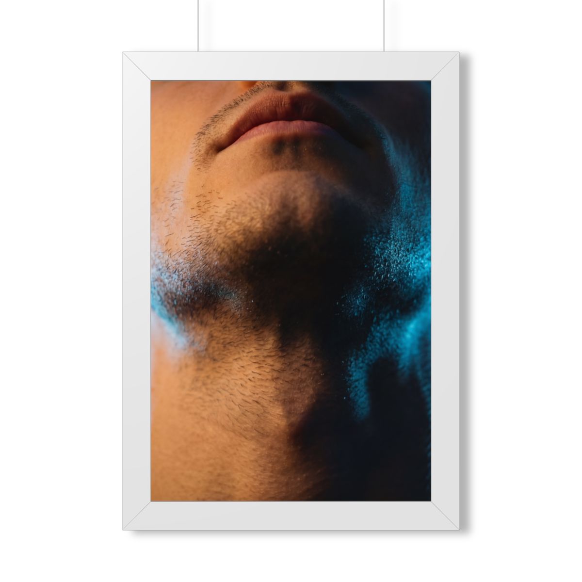 Framed Vertical Poster - Neon Horizon Portrait — White... |...