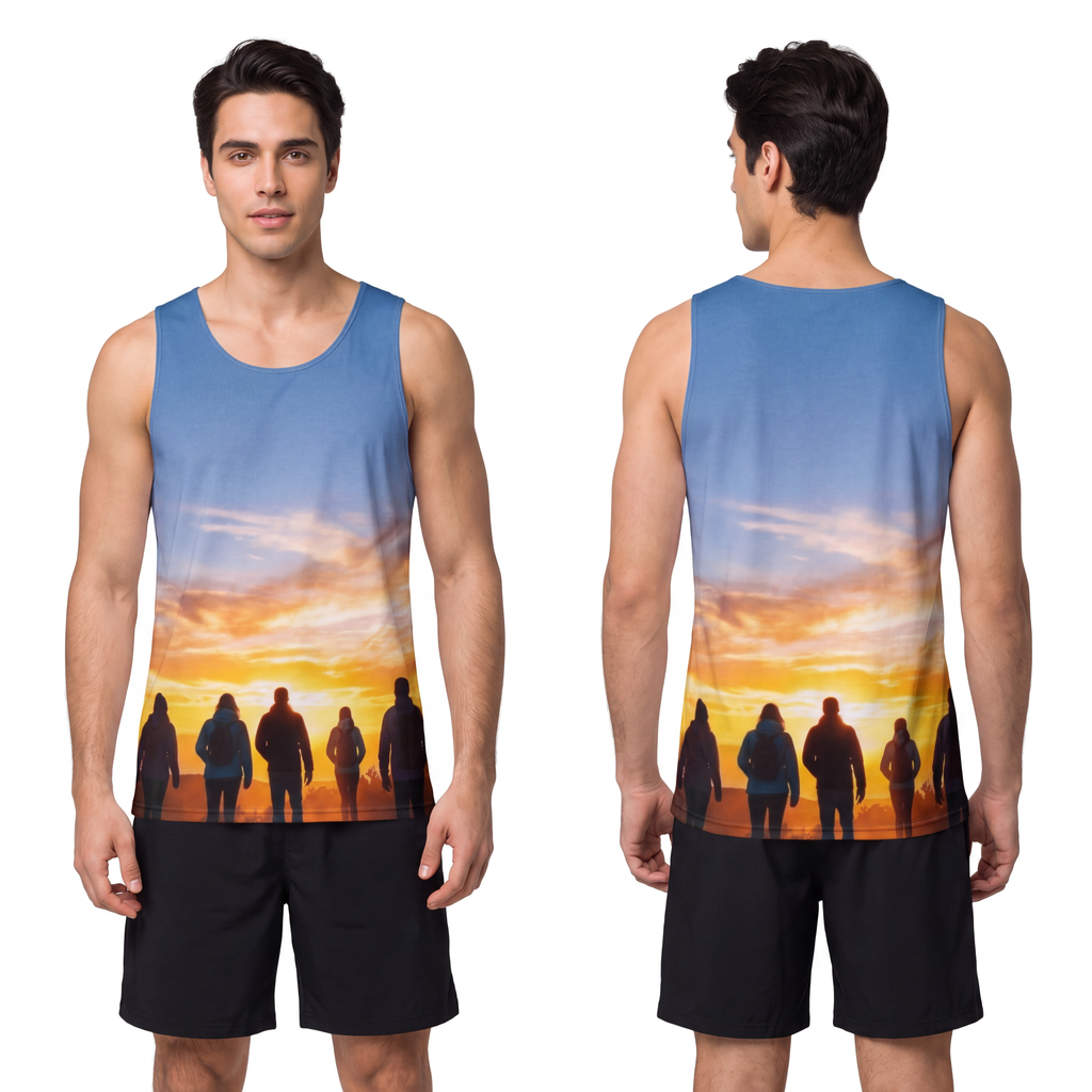 Men's Tank - Golden Mountain Horizon | Echovira Gallery