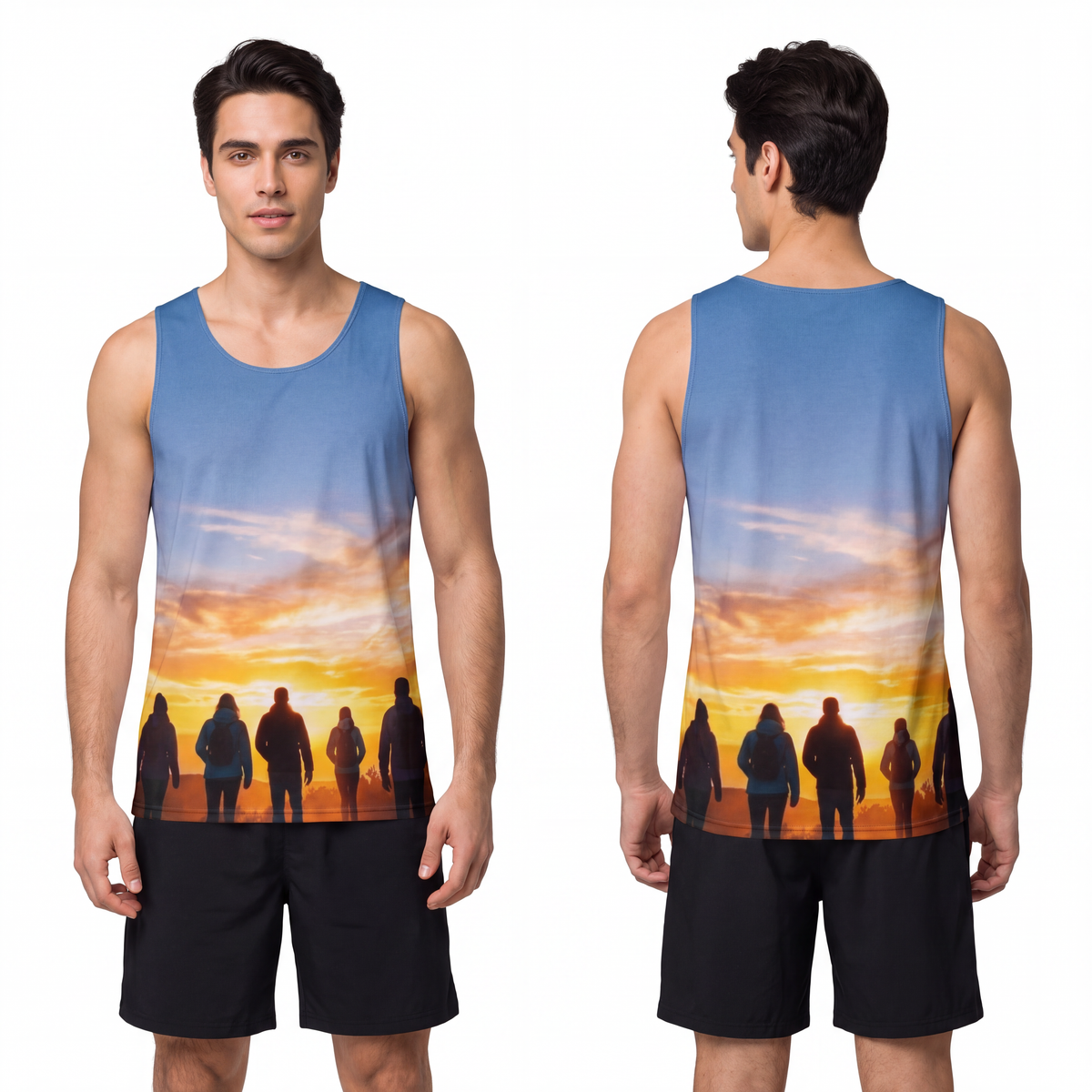 Men's Tank - Golden Mountain Horizon | Echovira Gallery