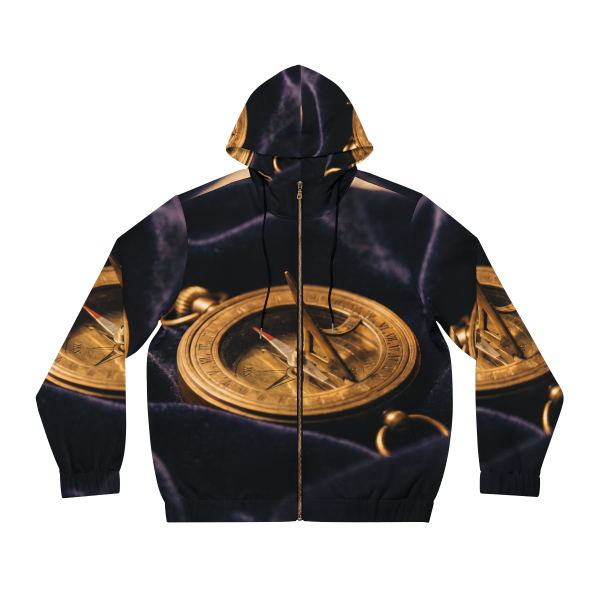 Men's Full-Zip Hoodie - Vintage Brass Sundial